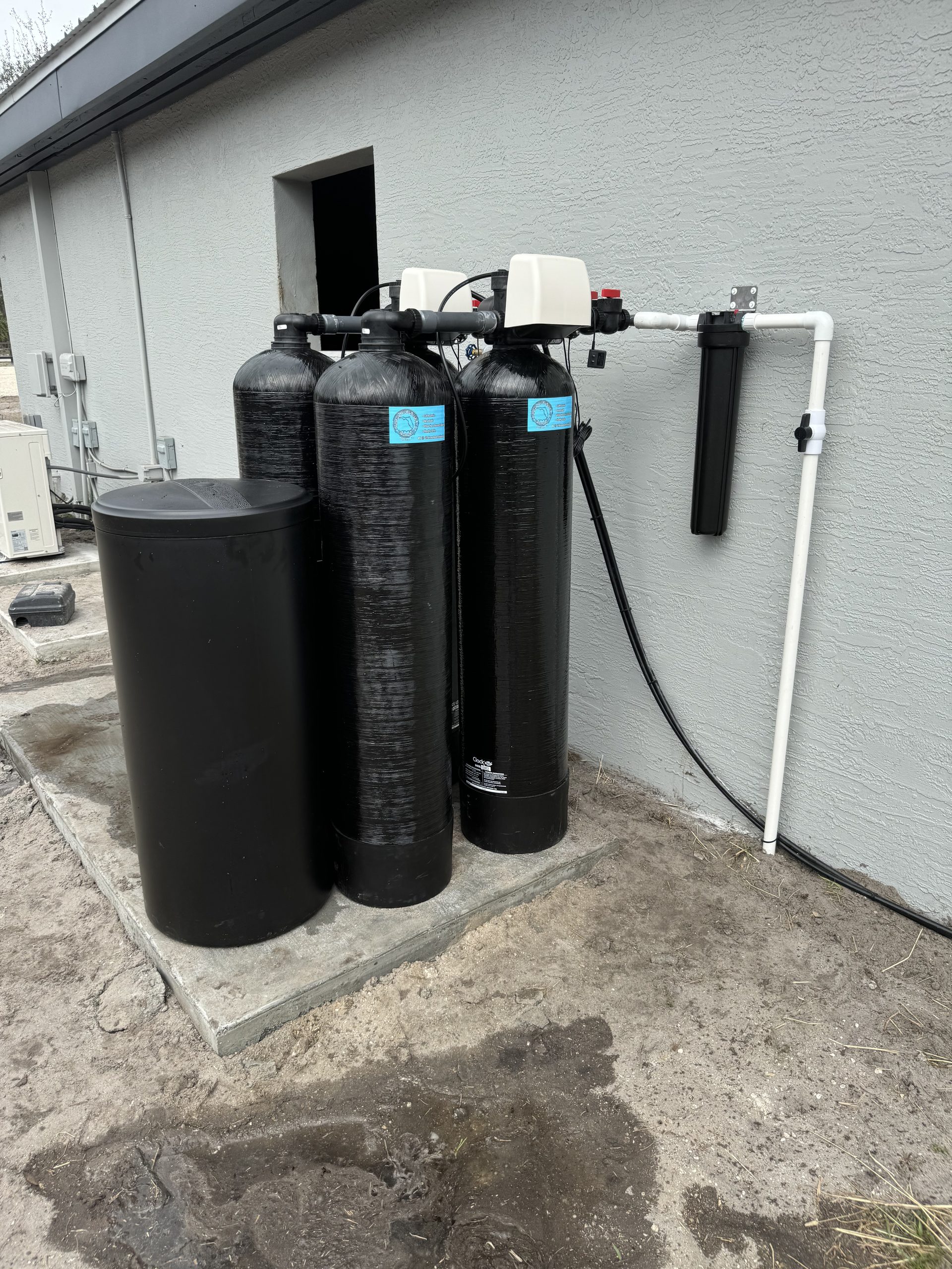 Whole-home water filtration system installed by Advanced Water Solutions in Jupiter, FL